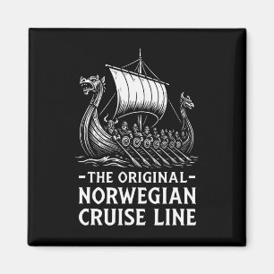 Original Norsk Krysslinje Viking Humor Roligt Magnet