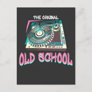 Original Old school Turntable Vinyl DJ Music Vykort