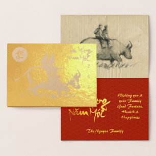 Original Ox Children-målning Lunar 2021 Luxury GC Folierat Kort