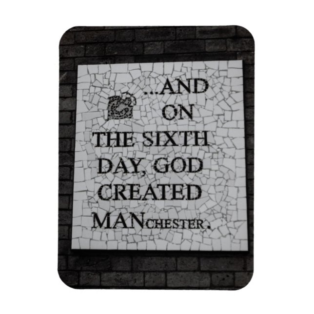 Original "På den sjätte dagen" Manchester Mural Magnet (Vertikal)