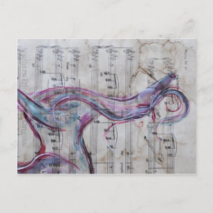 Original Painting Horse på Sång lakan Vykort