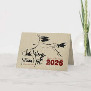 Original Painting Horse Vietnam nyår 2026 H Helgkort