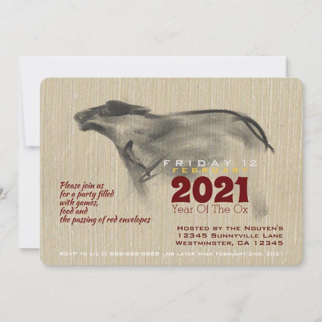 Original Painting OX Vietnamese New Year 2021 PI (Framsida)