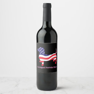 Original Patriotic Weiner Vinflaska Etikett