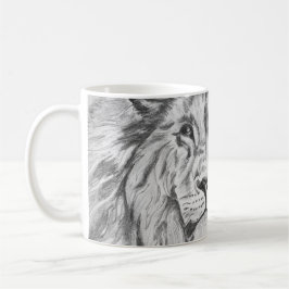 Original Pencil sketch Drawing of a Lion Kaffemugg