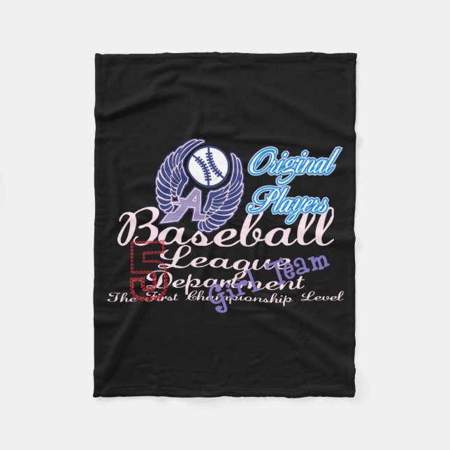 Original Player Baseball Flicka Team T Shirt  Fleecefilt (Framsidan)
