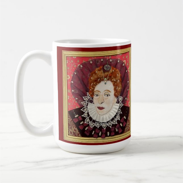 Original portrait of Elizabeth 1st. Kaffemugg (Vänster)