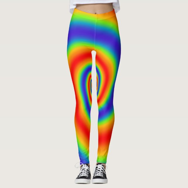Original Regnbågsfärgad Spiraleffekt Leggings (Framsida)