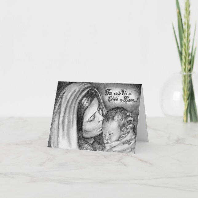 Original ritar teckningjulkortet helgkort (Framsida)