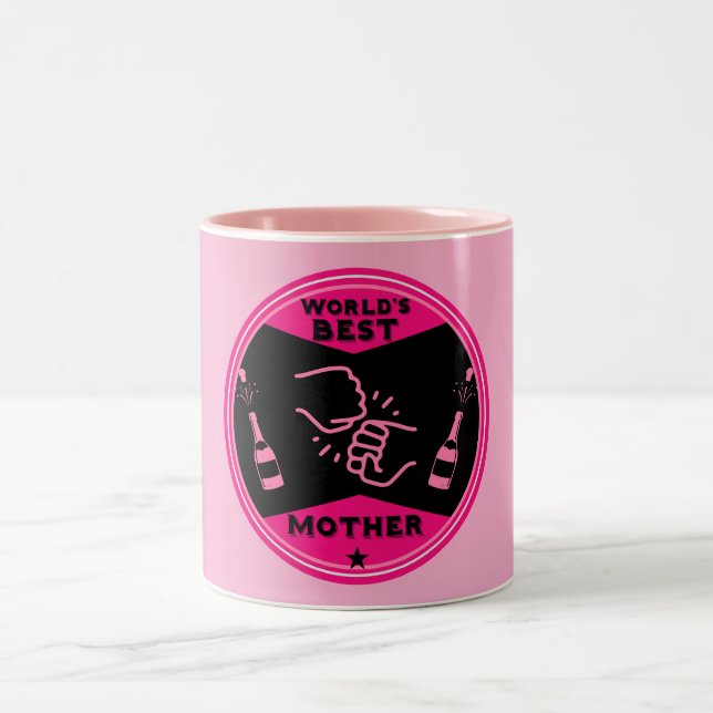 Original Rosa Bästa Mamma I Världen Två-Tonad Mugg (Center)