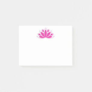 Original- rosa buddistisk symbollotusblommablomma post-it block