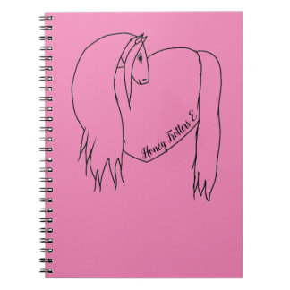 Original Rosa Horse Heart Spiral Notebook Anteckningsbok
