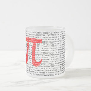 Original- rött numrerar matematiskt symbol för frostad glasmugg