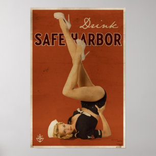 Original- säker hamnaffisch poster