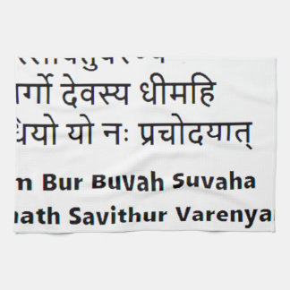 Original- Sanskrit text: Den Gayatri mantraen, Kökshandduk