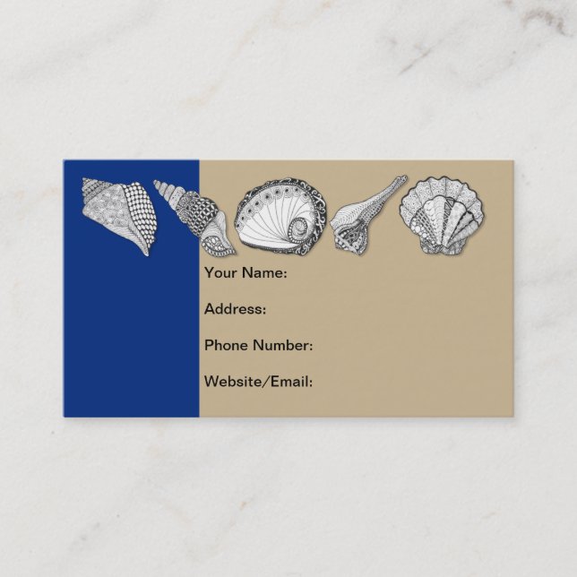 Original Seashell Collection Art Visitkort (Framsida)