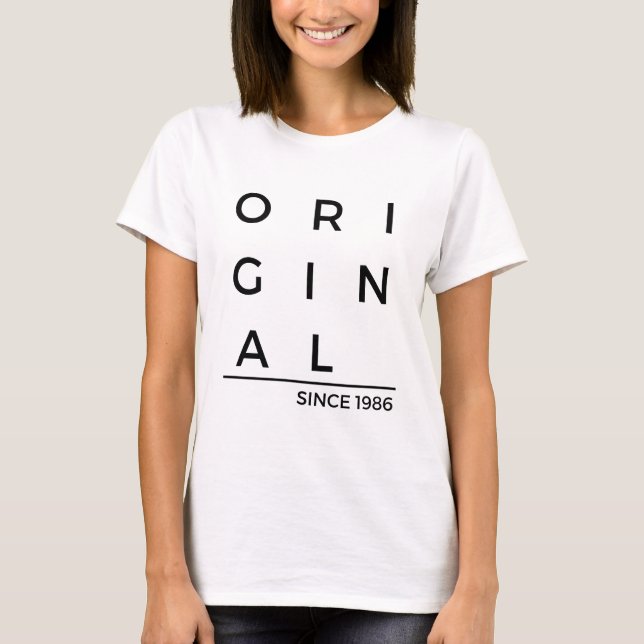 Original sedan 1986 Födelseår T Shirt (Framsida)