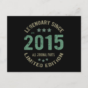 Original sedan 2015 Vintage Legend Födelsedagspres Vykort