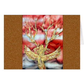 Original- silkemålning vid Kim: Hälsningskort