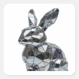 Original Silver Abstrakt Fyrkantig Klistermärke