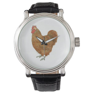 Original skrivar och bläckteckningen av en höna armbandsur