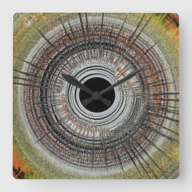 Original spin art fyrkantig klocka (Framsida)