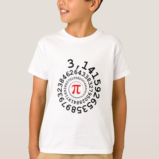Original spiral av siffrorna Pi nummer 3,14... T Shirt (Framsida)