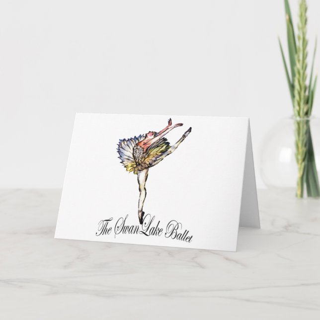 Original- svan sjöbalett vid Latidaballet! Kort (Framsida)