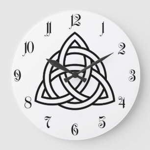 Original- symbol för svart för CelticTriquetra Stor Klocka