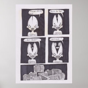 original tecknad bok art poster