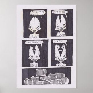 original tecknad bok art poster