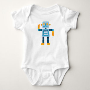 Original- tecknadblåttrobot tröja