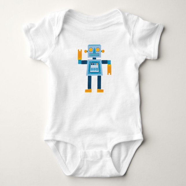 Original- tecknadblåttrobot tröja (Framsida)