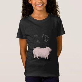 Original Teckning Gris och Bamboos Girl Shirt T