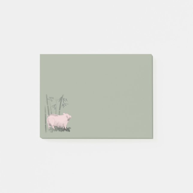 Original Teckning Gris och Bamboos Post-it Notes (Framsida)