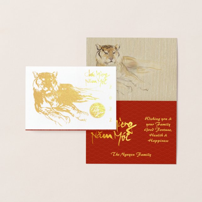Original Tiger teckning Lunar 2022 Luxury GC Folierat Kort (Display)