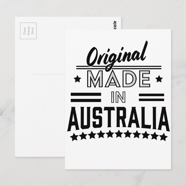 Original tillverkad i Australien Vykort (Fram/baksida)