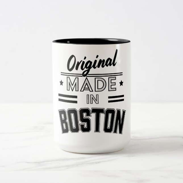 Original tillverkad i Boston logotyp Två-Tonad Mugg (Center)