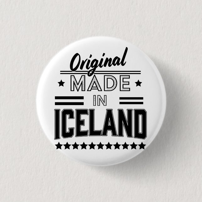 Original tillverkad i Island Knapp (Framsida)