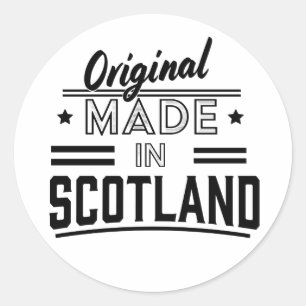 Original tillverkad i Skottland retro logotyp Runt Klistermärke