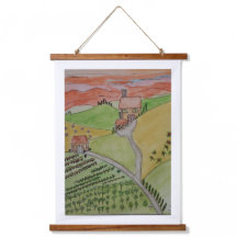 Original TOSCANA akvarellmålning på duk