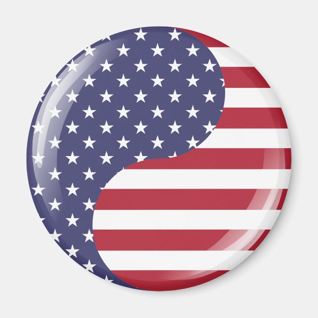 Original USA patriotic Ying Yang Symbol Magnet (Framsidan)