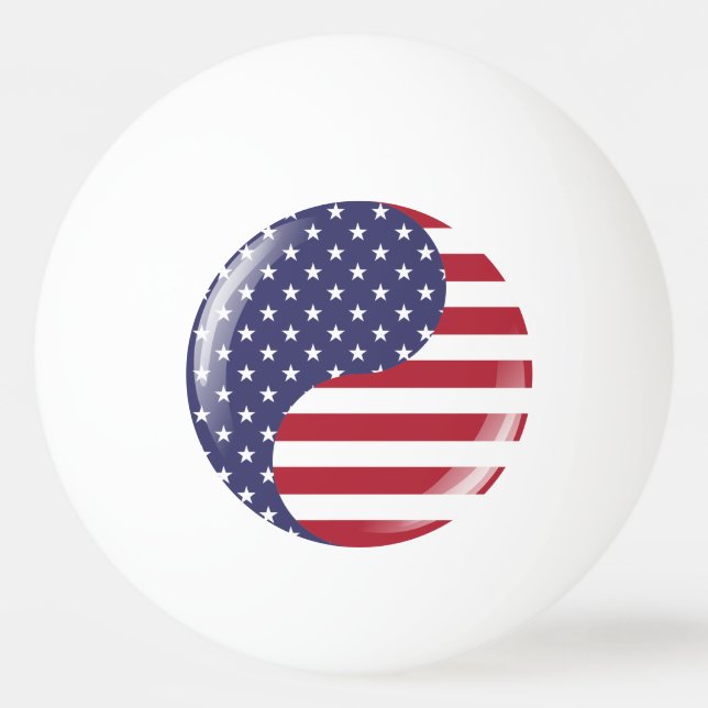 Original USA patriotic Ying Yang Symbol Pingisboll (Framsidan)