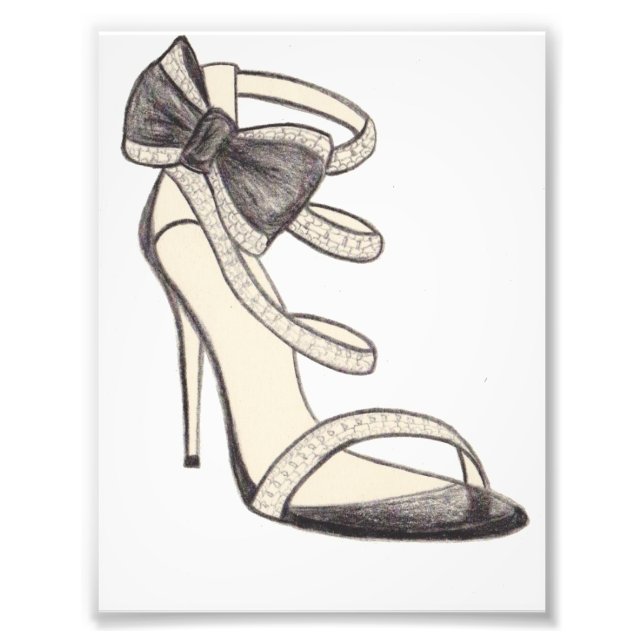 Original Valentino Shoe Mode Illustration Fototryck (Framsidan)