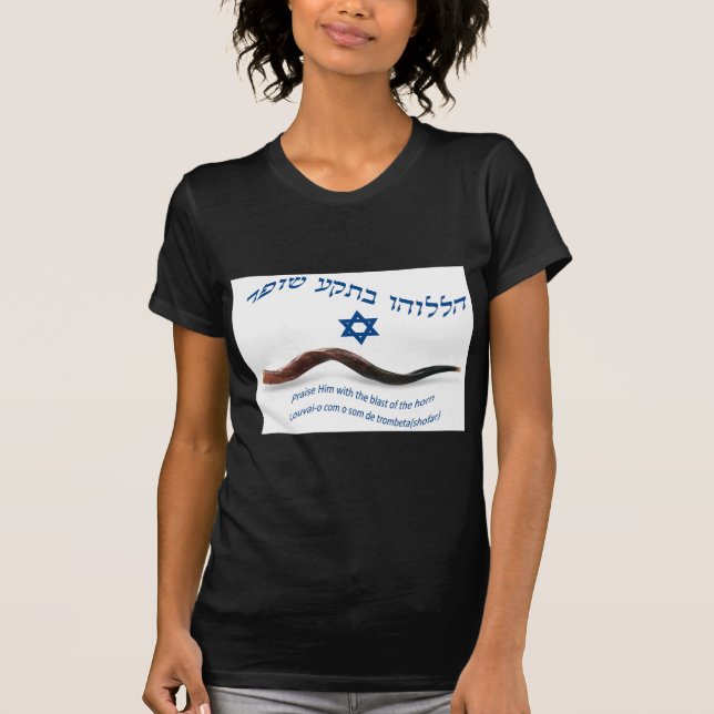 Original välsignar av shofaren - Psalms150:3 Tee Shirt (Framsida)