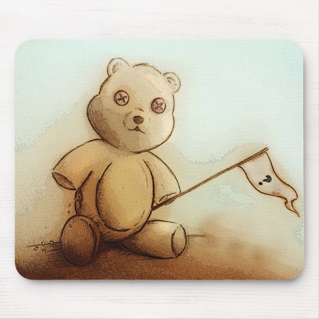 Original- vintagekonstmousepad - nalle musmatta (Framsidan)