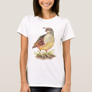 Original Watercolor Female California Quail-Bird T Shirt