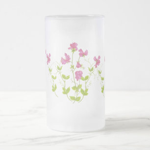 Original Watercolor Sweet Pea, Garden Flower Frostat Ölglas
