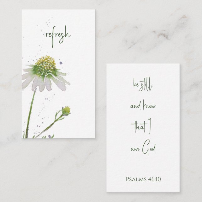 Original Watercolor Wildflower Custom Bible Verse Visitkort (Fram/baksida)