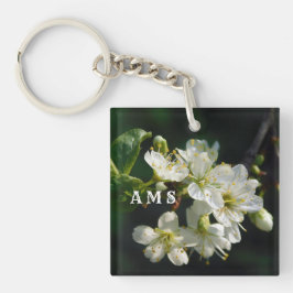 Original White Plum Blossom Art Acrylic Keychain
